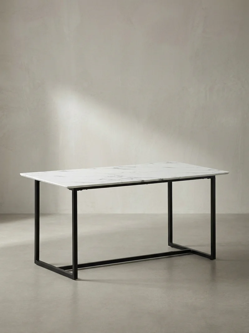 Esstisch Marmoroptik Metall Rechteckig Modern Klein