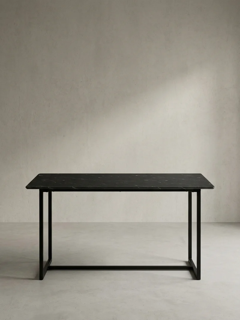 Esstisch Marmoroptik Metall Rechteckig Modern Klein