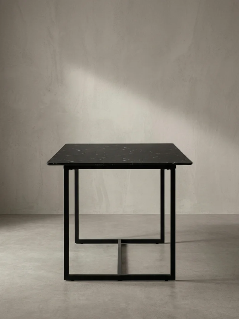 Esstisch Marmoroptik Metall Rechteckig Modern Klein