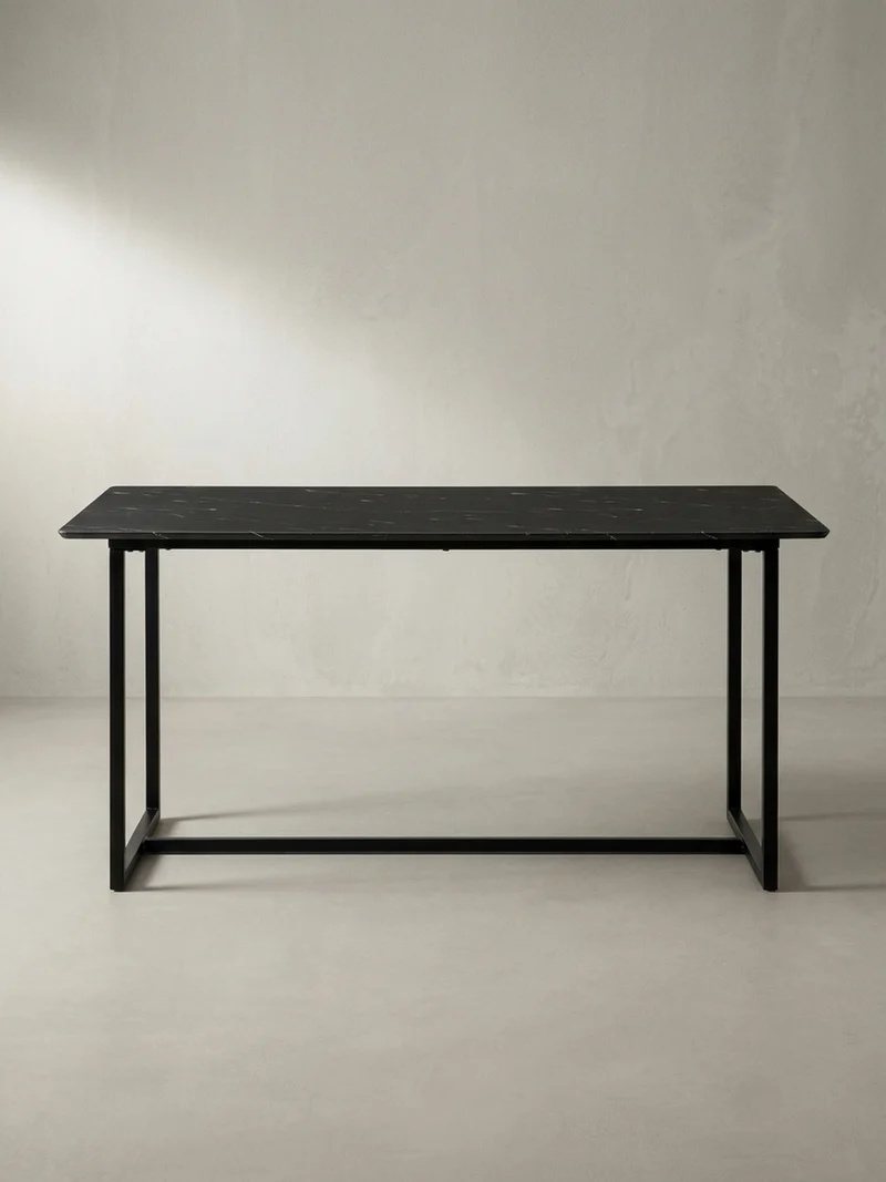 Esstisch Marmoroptik Metall Rechteckig Modern Klein