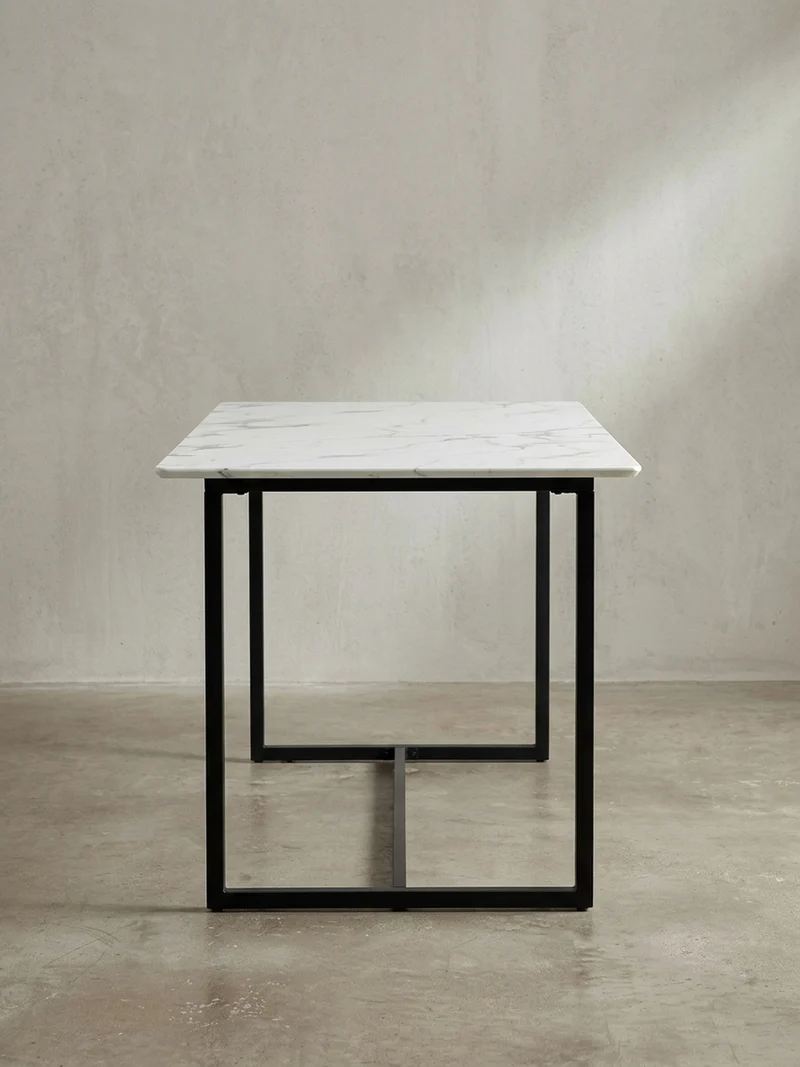 Esstisch Marmoroptik Metall Rechteckig Modern Klein
