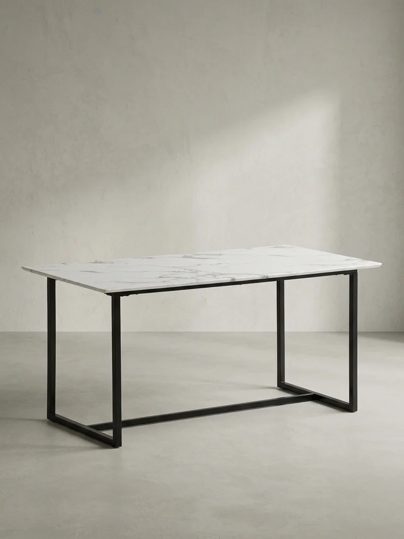 Esstisch Marmoroptik Metall Rechteckig Modern Klein