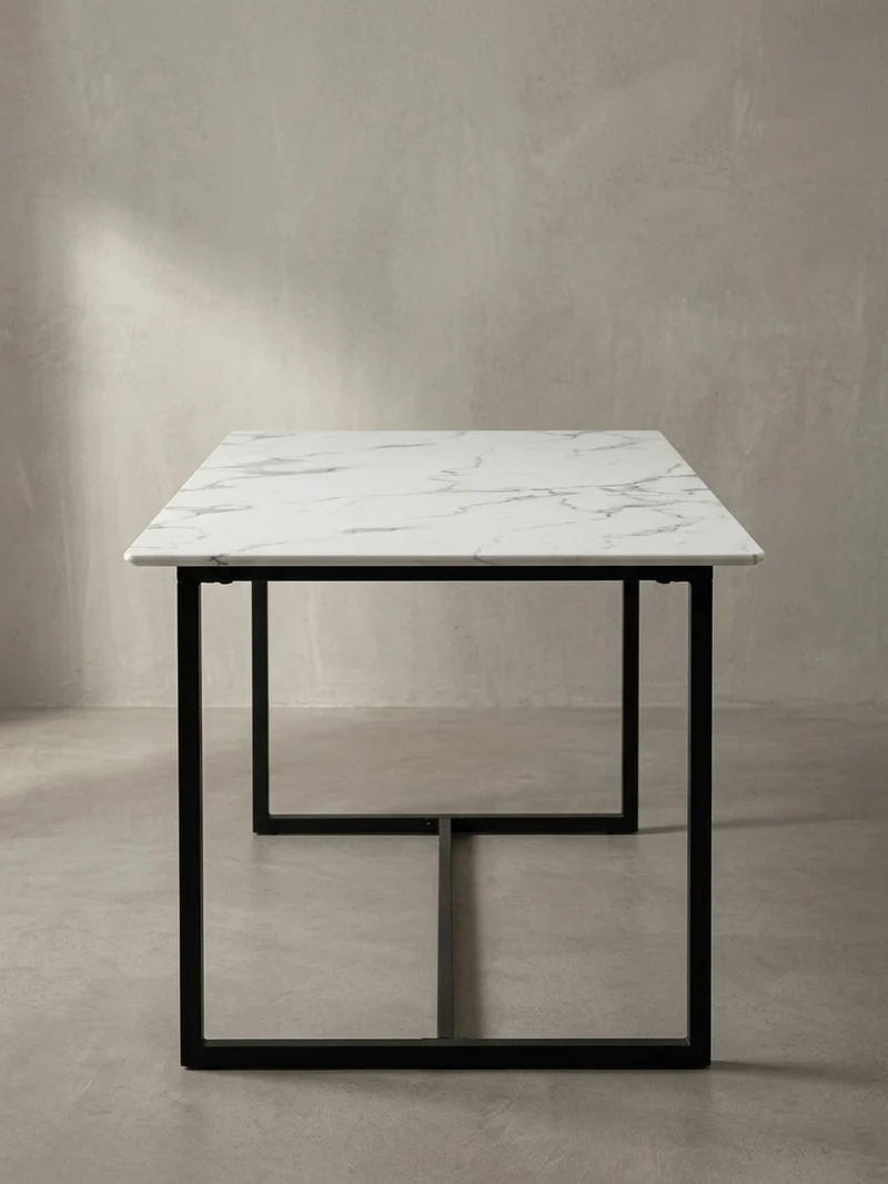 Esstisch Marmoroptik Metall Rechteckig Modern Klein