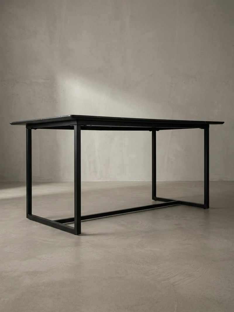 Esstisch Marmoroptik Metall Rechteckig Modern Klein