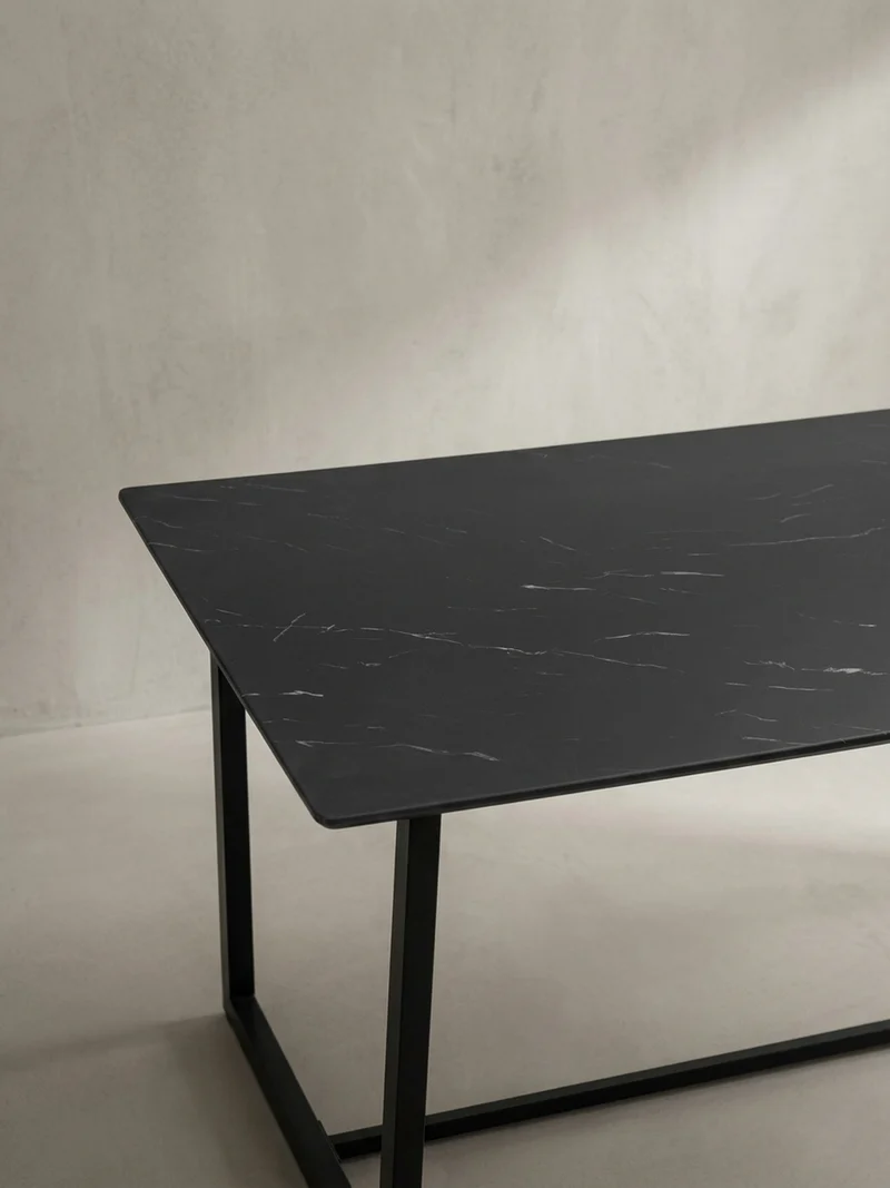 Esstisch Marmoroptik Metall Rechteckig Modern Klein