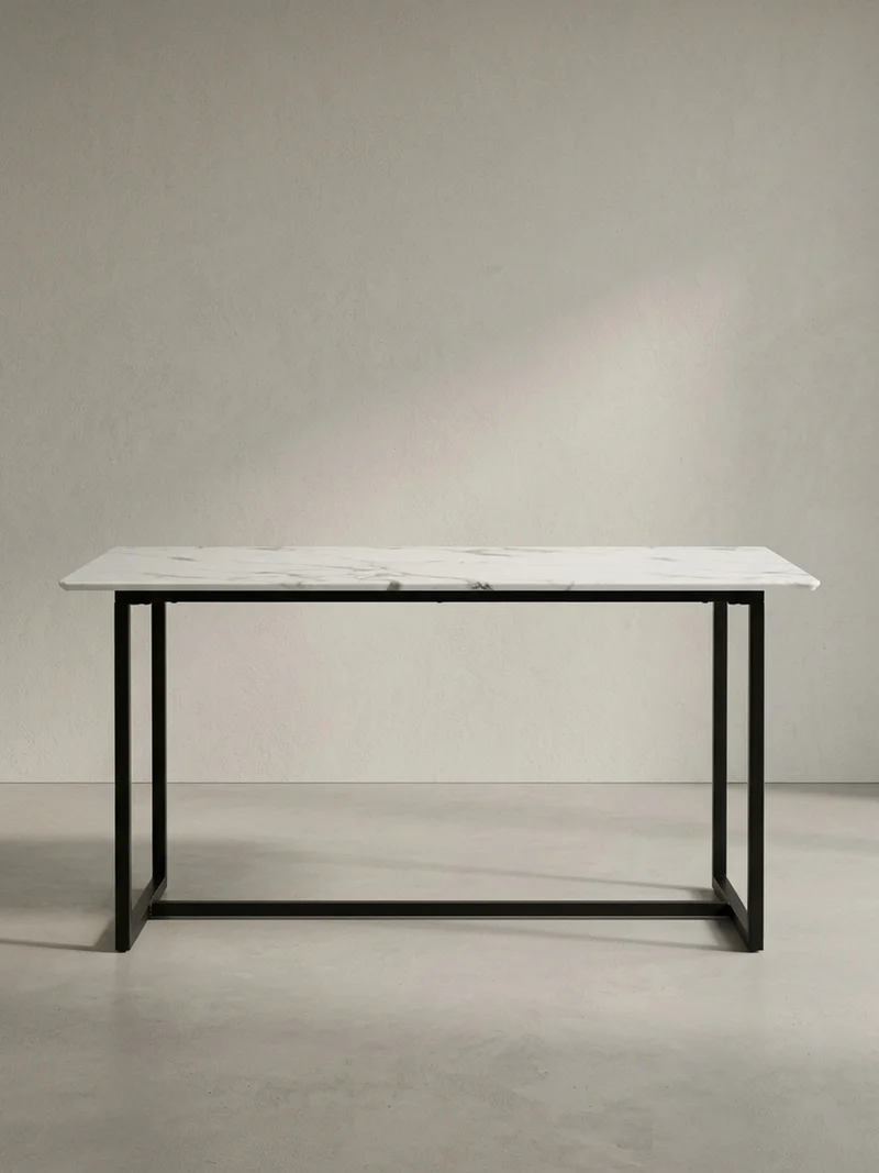Esstisch Marmoroptik Metall Rechteckig Modern Klein
