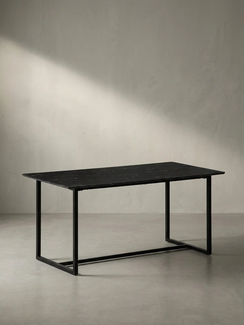 Esstisch Marmoroptik Metall Rechteckig Modern Klein