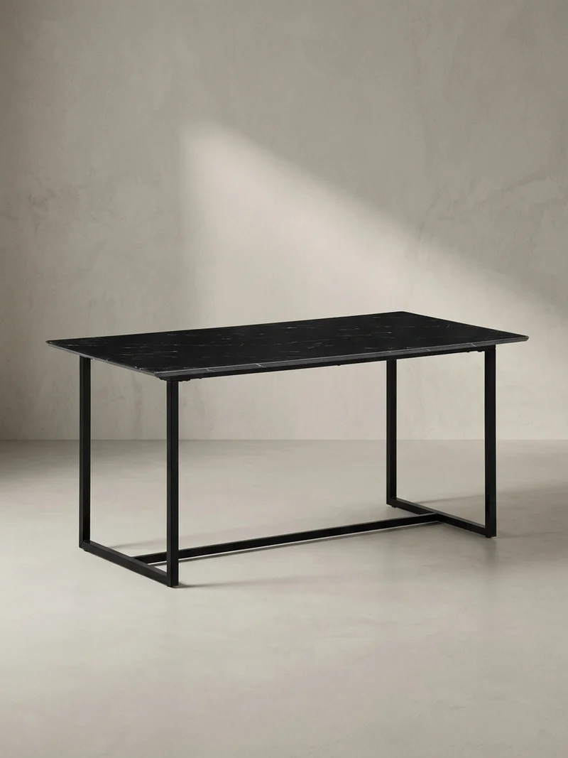 Esstisch Marmoroptik Metall Rechteckig Modern Klein