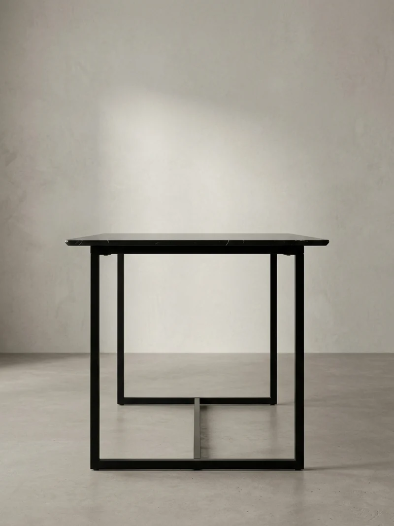 Esstisch Marmoroptik Metall Rechteckig Modern Klein
