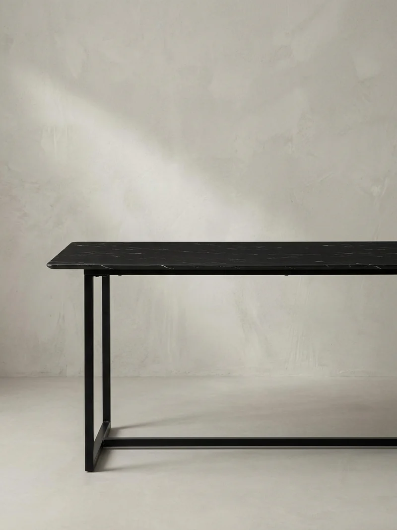Esstisch Marmoroptik Metall Rechteckig Modern Klein