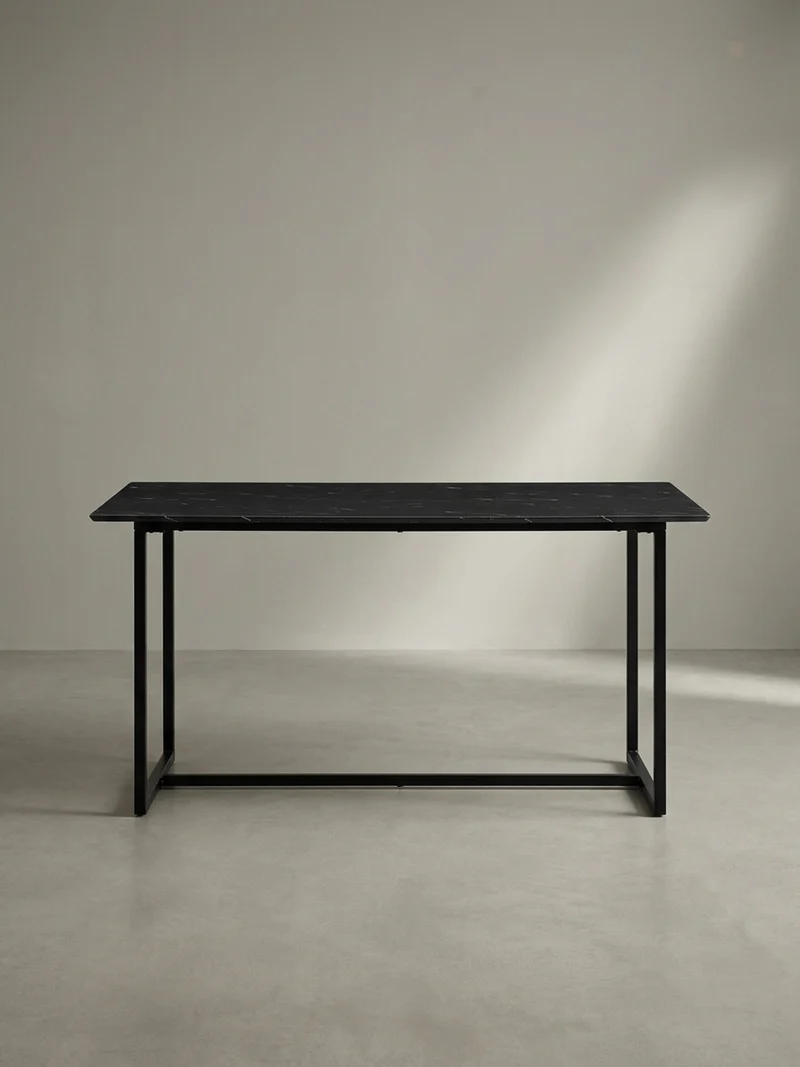 Esstisch Marmoroptik Metall Rechteckig Modern Klein