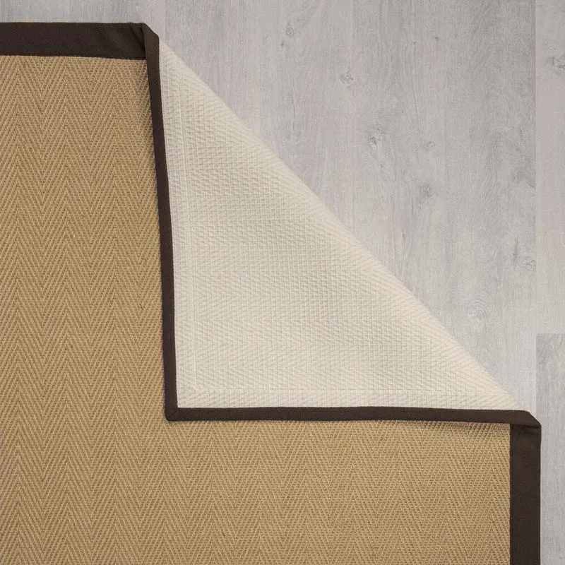 Flachgewebe-Teppich Fischgrät-Bordüre · Jute-Mix · 5 mm Profil