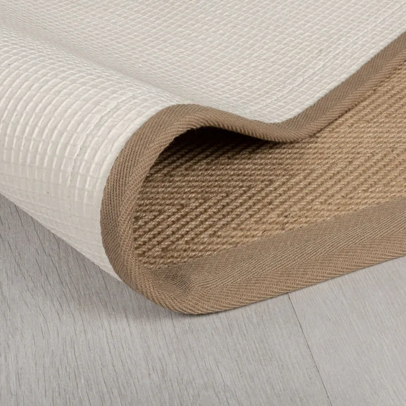 Flachgewebe-Teppich Fischgrät-Bordüre · Jute-Mix · 5 mm Profil