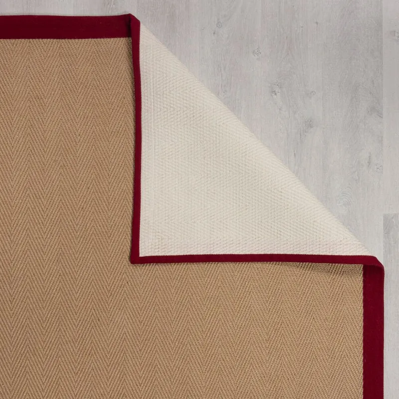 Flachgewebe-Teppich Fischgrät-Bordüre · Jute-Mix · 5 mm Profil