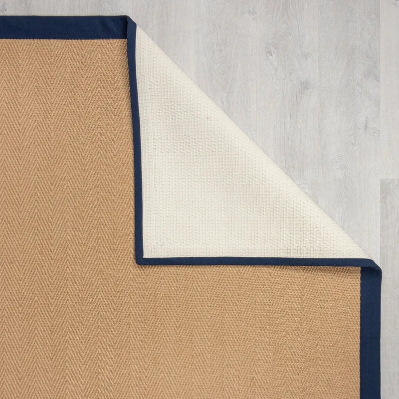 Flachgewebe-Teppich Fischgrät-Bordüre · Jute-Mix · 5 mm Profil