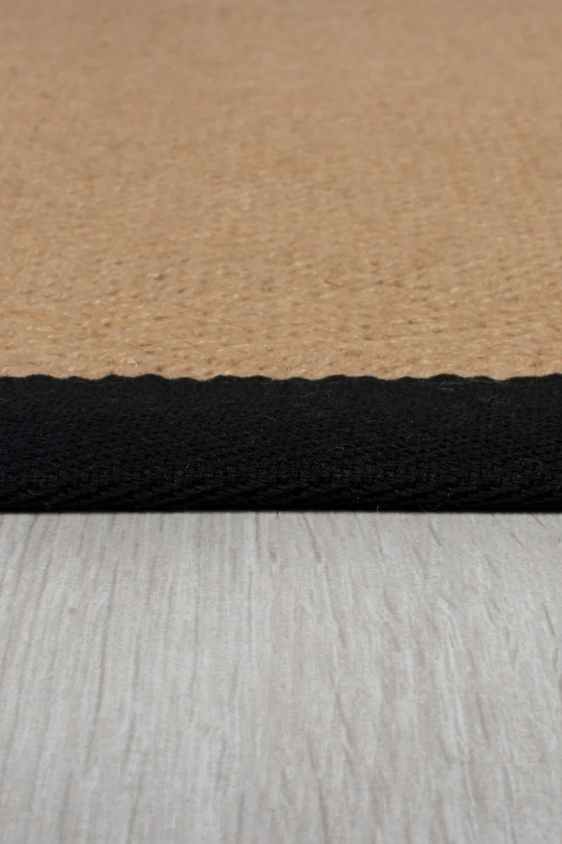 Flachgewebe-Teppich Fischgrät-Bordüre · Jute-Mix · 5 mm Profil