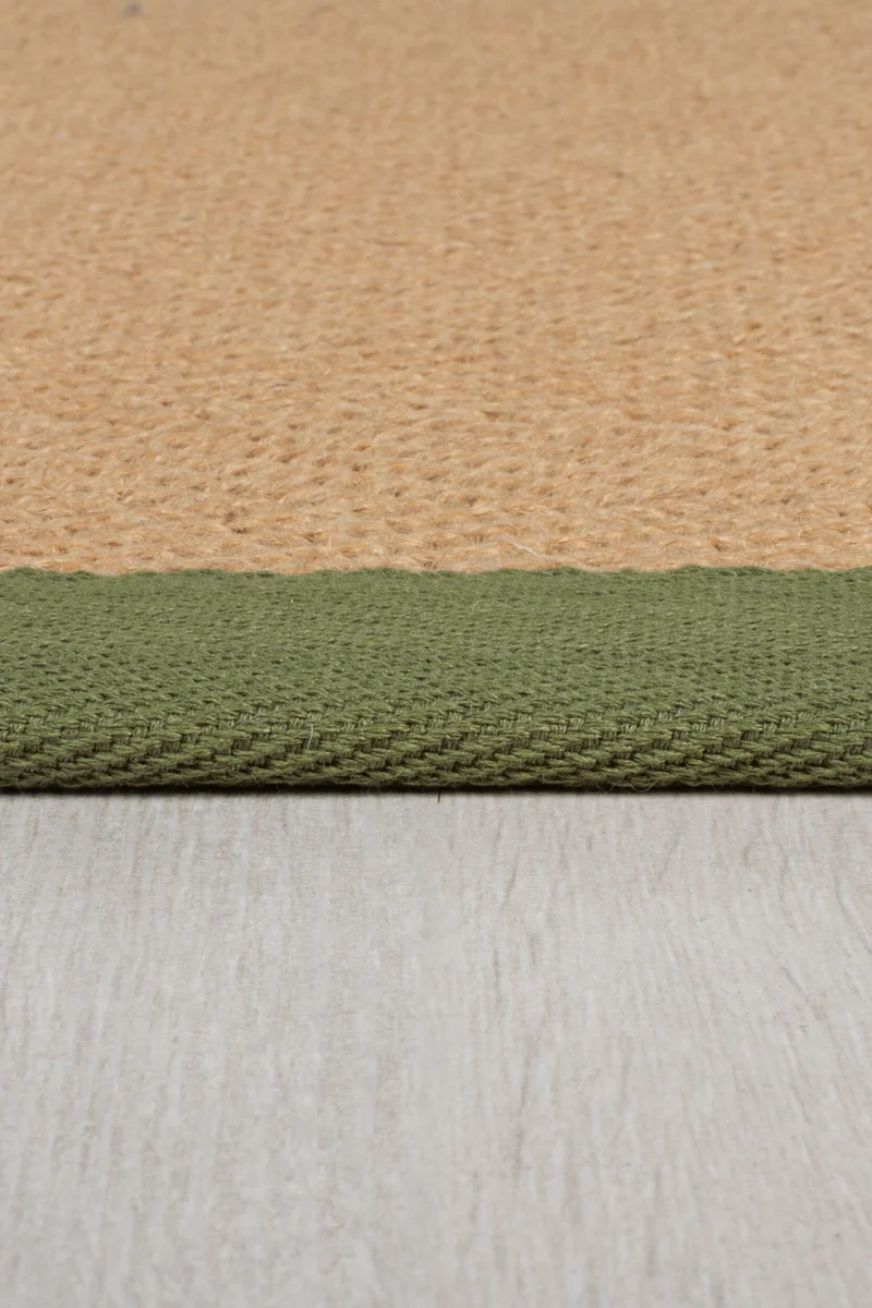 Flachgewebe-Teppich Fischgrät-Bordüre · Jute-Mix · 5 mm Profil