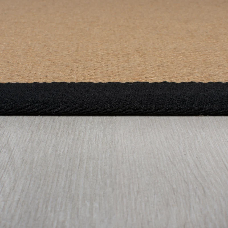 Flachgewebe-Teppich Fischgrät-Bordüre · Jute-Mix · 5 mm Profil