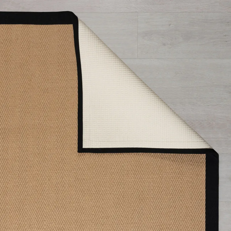 Flachgewebe-Teppich Fischgrät-Bordüre · Jute-Mix · 5 mm Profil