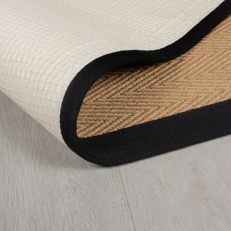 Flachgewebe-Teppich Fischgrät-Bordüre · Jute-Mix · 5 mm Profil