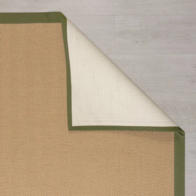 Flachgewebe-Teppich Fischgrät-Bordüre · Jute-Mix · 5 mm Profil