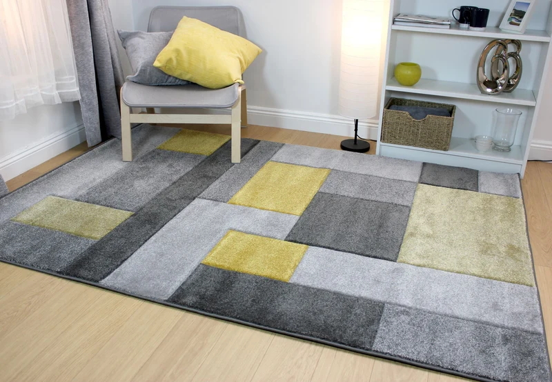 Teppich geometrisch 3D-Effekt handgearbeitet CLARA