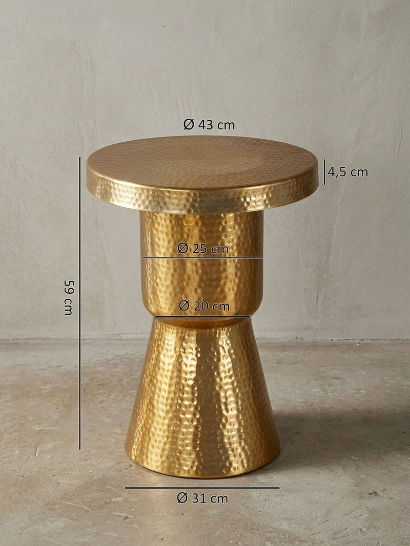 Beistelltisch Aluminium Hammerschlag Orientalisch
