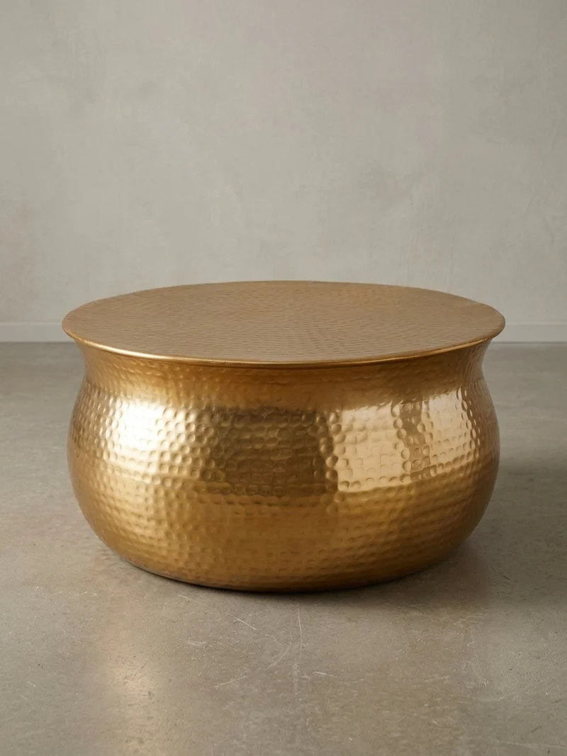 Couchtisch: Orientalisch, Hammerschlagstrukturen, Aluminium, Handgefertigt