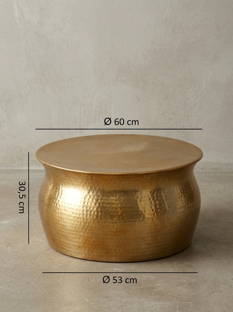 Couchtisch: Orientalisch, Hammerschlagstrukturen, Aluminium, Handgefertigt