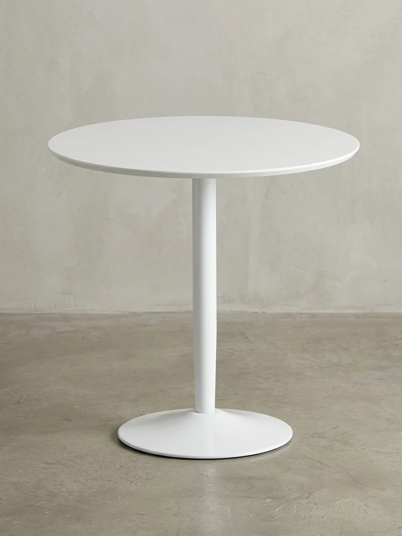 Esstisch – Hochglanz Weiß 75x75x74 cm Trompetenfuß für 2 Personen