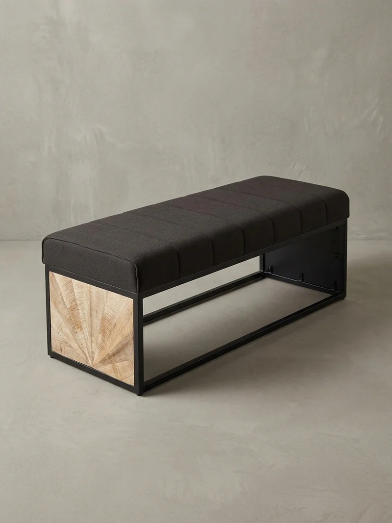 Sitzbank – Metall, Retro-Look, Rillenmuster