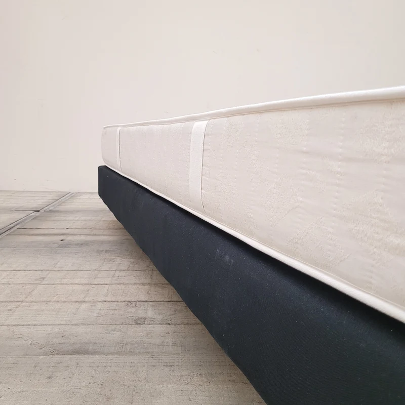 Boxspringbett 100x200 Schwarz Stoff Inkl. Matratze Einzelbett Bett Gebraucht