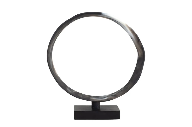 Casa Padrino Luxus Deko Objekt 31,5 x 8 x H. 34 cm - Moderne Skulptur MCM Loop aus Kunstharz und MDF - Luxus Deko Accessoires