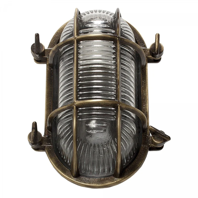 Casa Padrino Jugendstil Schiffslampe 14 x 10 x H. 21 cm - Bronze - Nostalgische Wetterfeste Außenleuchte