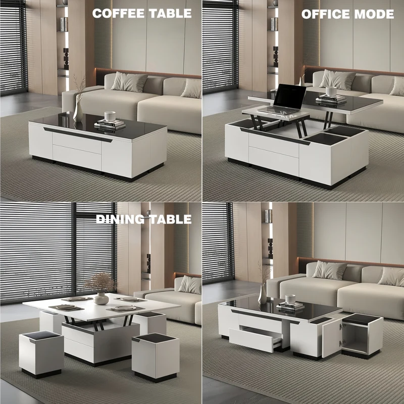 3-in-1-Multifunktions-Couchtisch mit platzsparendem Design