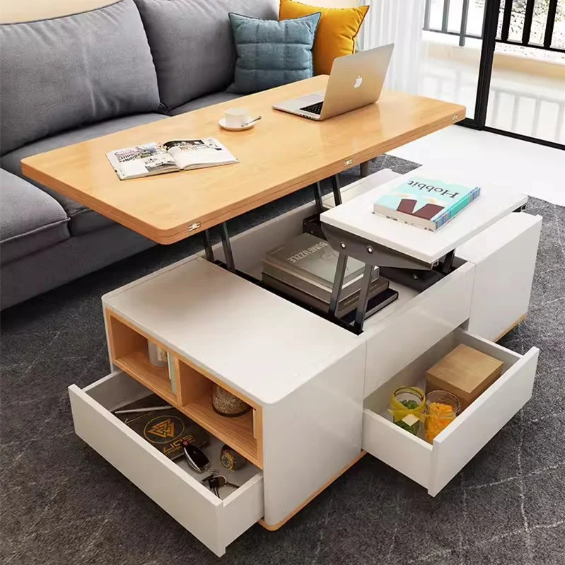 3-in-1-Klapp-Lift-Top-Multifunktions-Couchtisch mit Universalrädern
