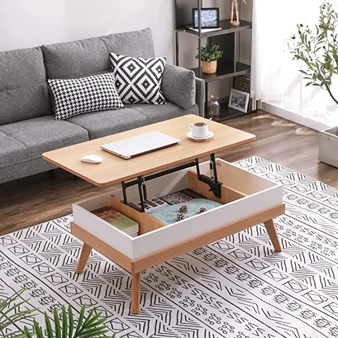 Einfach zu montierender Lift-Top-Couchtisch mit verstecktem Staufach