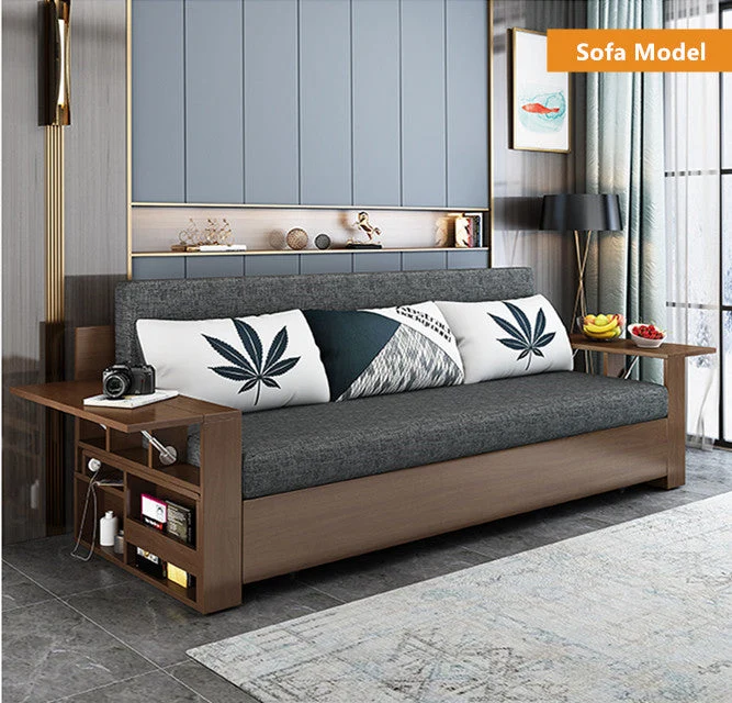 Platzsparendes Multifunktions-Schlafsofa mit klappbarem Schreibtisch