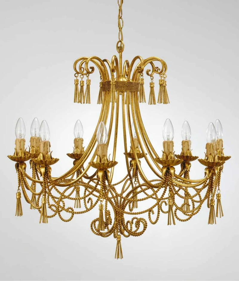 Casa Padrino Barock Kronleuchter Gold Ø 80 x H. 70 cm 10-flammig - Handgefertigte Leuchte aus Italien - Barock Leuchten