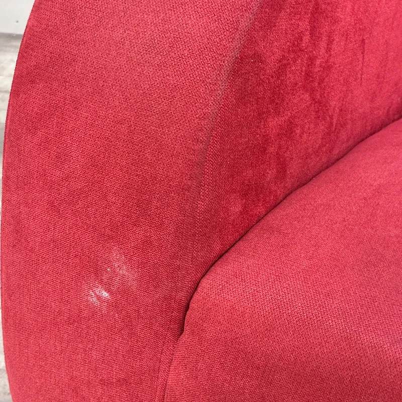 Benformato Sofa 3-Sitzer Rot Velours Mikrofaser Polstersofa Gebraucht