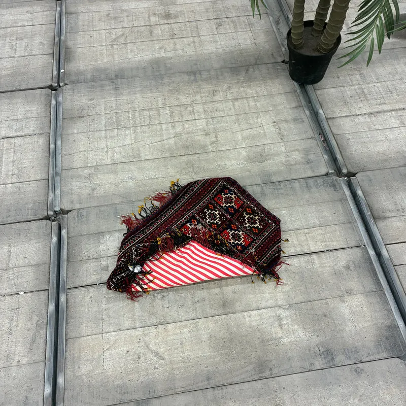 Orient Kelim 50x72cm Wandbehang Nomadentasche Satteltasche Quasten Teppich Gebraucht