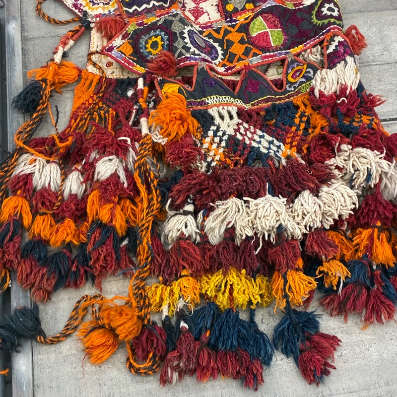 Orient Kelim 50x85cm Wandbehang Nomadenschmuck Quasten Zierbehang Teppich Gebraucht