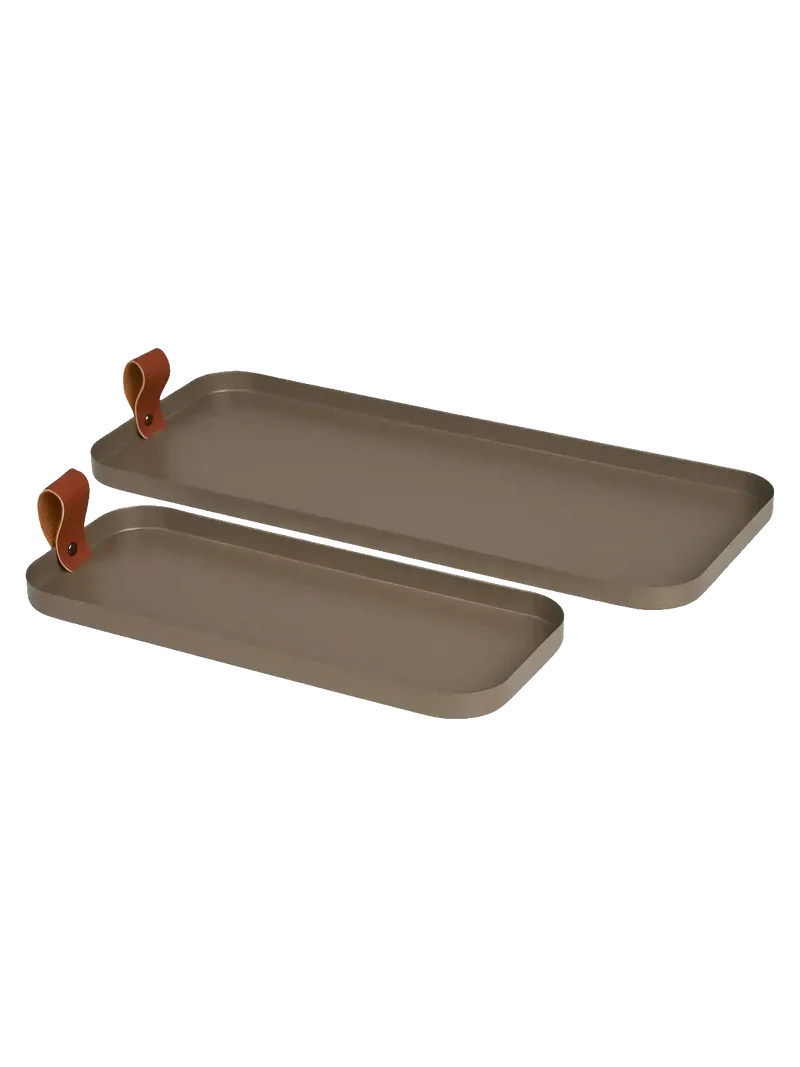 Tablett Stahl, braun