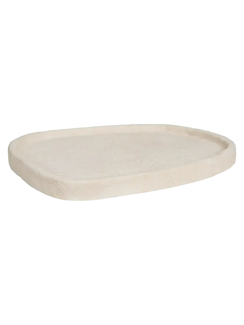 Tablett Zement, beige