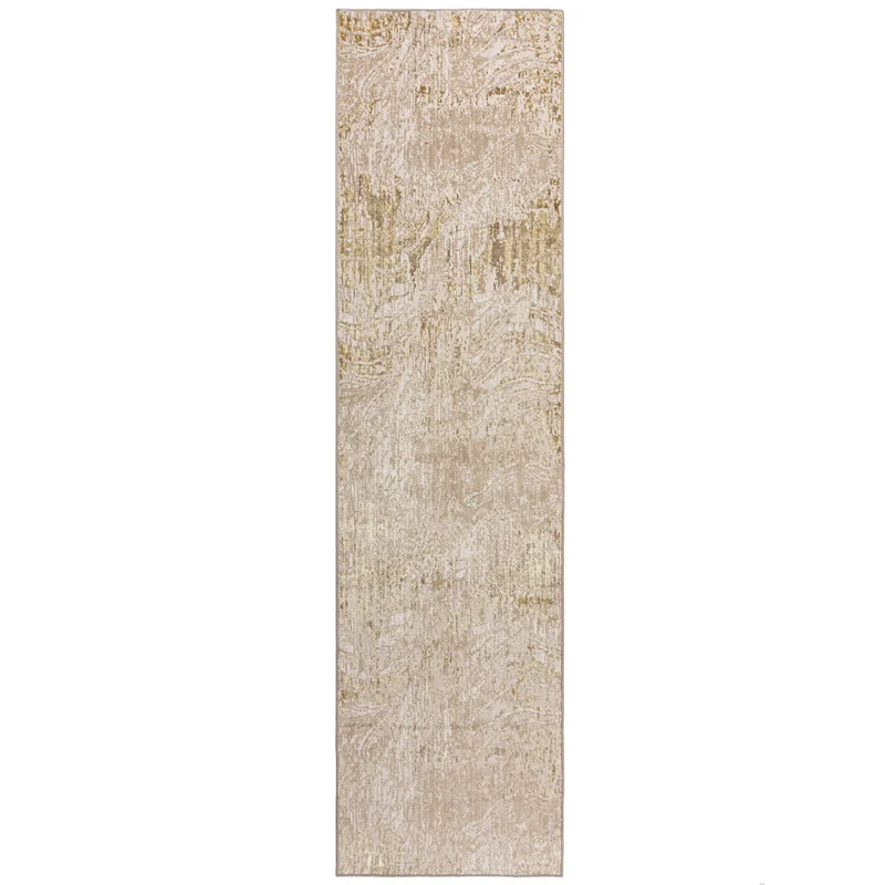 Strukturteppich Marmor-Abstrakt · 12 mm Flor · Gold/Silber