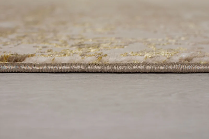 Strukturteppich Marmor-Abstrakt · 12 mm Flor · Gold/Silber