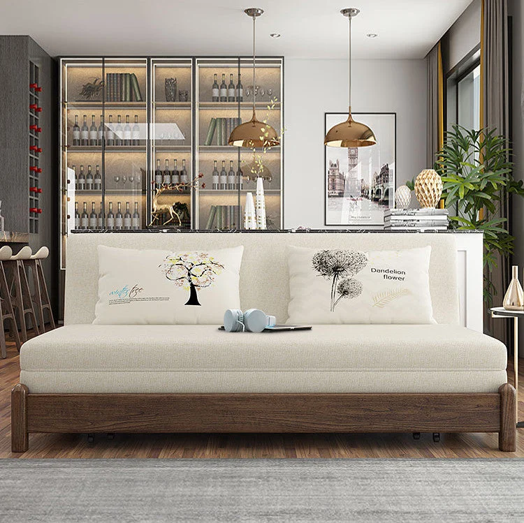 Massivholzrahmen, modernes Schlafsofa mit Stauraum darunter