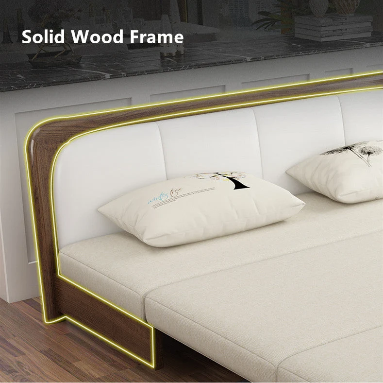 Massivholzrahmen, modernes Schlafsofa mit Stauraum darunter