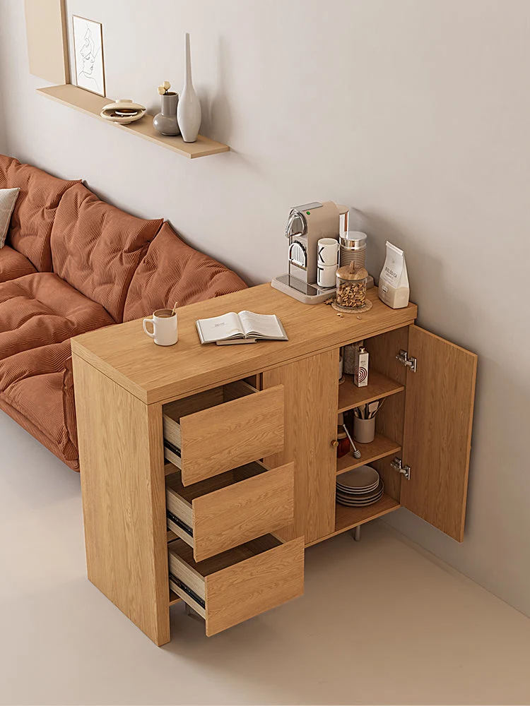 L-Bartisch mit beidseitigem Stauraum, Buffet-Sideboard-Schrank