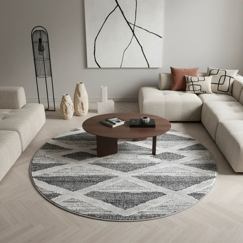 3D Hochflor-Teppich Dreiecks-Streifen – Waschbar | Grafischer Hoch-Tief-Effekt | 2,00 cm Florhöhe für Wohnkomfort